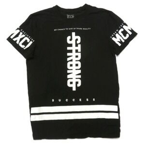 Xios T-Shirt Mens Large Strong Success Black Short Sleeve Graphic Stretch